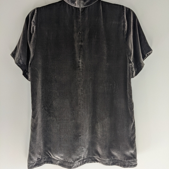 MADEWELL Mushroom Grey Velvet Top with Choker Neckline S - Picture 9 of 12